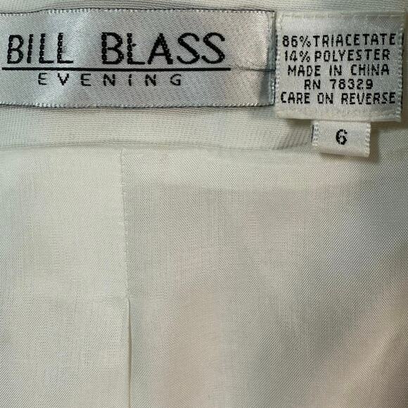 Vintage 90s Bill Blass White Evening Gown & Beaded Crop Jacket Set Size 6 - Picture 6 of 10